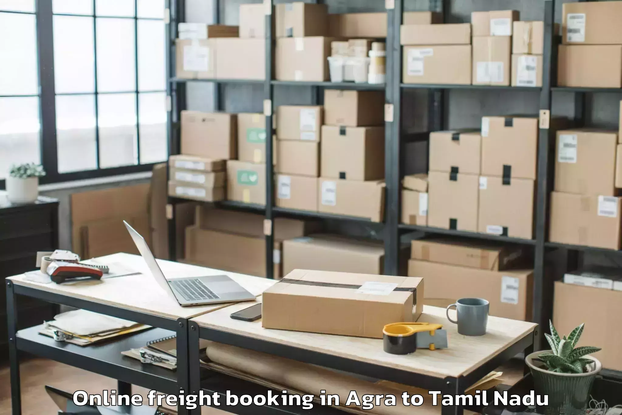 Professional Agra to Poonamallee Online Freight Booking